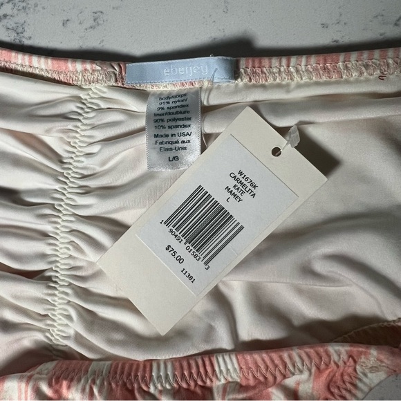 Eberjey NWT Pink Carmelita Mamey Gisele Top Kate Bottoms Striped Bikini Sz Large - Picture 8 of 8
